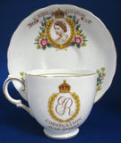 Queen Elizabeth II Coronation Cup And Saucer Tuscan 1953