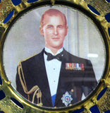 Coronation Plaque Prince Philip 1953 Brass Crown Cut Out Rim Photo