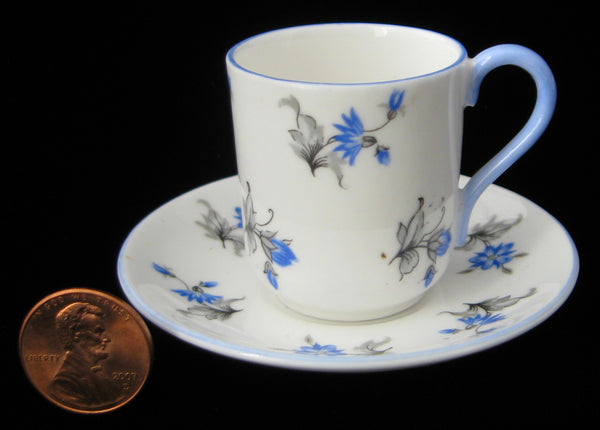 Shelley China Miniature Cup And Saucer Blue Charm Canterbury Shape 1956-1966