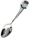 Spoon Largs Scotland Souvenir Enamel Finial Chrome 1960s Vintage