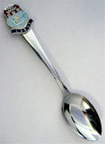 Spoon Largs Scotland Souvenir Enamel Finial Chrome 1960s Vintage