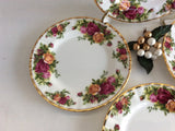 Set Of 4 Royal Albert Old Country Roses Bread Plates Side 1970s Made In England