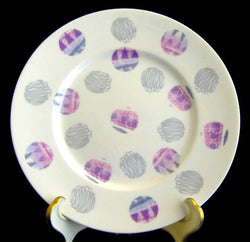 Shelley China Salad Plate Naples Purple Grey Balls Easter Eggs 1960s Pink Lavender