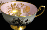 Gorgeous Shelley Cup and Saucer Lilac Pink Gold Rose Lincoln England 1960s