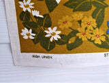 Tea Towel Irish Linen St George Dragon Dish Towel Unused 1960s Large Ulster