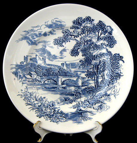 Wedgwood Countryside Blue Transferware Plate 1960s Ironstone 10 Inches