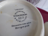 Wedgwood Lugano Sugar And Creamer Black Transferware Teapot 1960s Italian Landscape