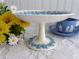 Wedgwood Embossed Queens Ware Pedestal Server Compote 1960s Grapevines Serving