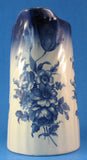 Staffordshire Pitcher Jug Blue Transferware 7 Inches Floral England 1950s