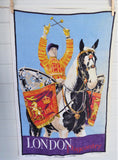 Horse Guards Drummer Tea Towel 1960s London Pageantry Ulster Irish Linen Dish Towel