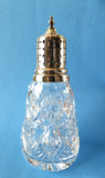 Muffineer Sterling Silver Top Sugar Shaker Lead Crystal 1962 Sugar Caster English Hallmarked
