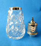 Muffineer Sterling Silver Top Sugar Shaker Lead Crystal 1962 Sugar Caster English Hallmarked
