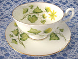 Shelley Cup and Saucer Celandine Lincoln Shape England 1960s Yellow Flowers