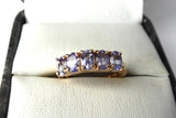 Ladies Ring 10kt Gold Genuine Vintage 5 Stone Tanzanite 1970s Estate 10k Size 6