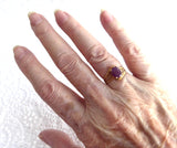 Ruby Ring 10k Gold 1970s Filigree Genuine Engagement Ring July Birthday 10kt
