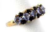 Sapphires Tanzanites 10kt Gold Estate Ring Size 5 Vintage 1970s Engagement Wedding