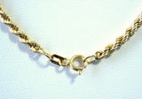 Necklace 14kt Gold Diamond Cut Rope Chain 14kt Gold Beads 16 Inches 1970s