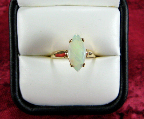 Lab-Created Opal Ring 1/6 ct tw Diamonds 10K White Gold | Jared