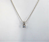 Necklace Diamond One Fifth Carat Round Diamond 14kt Gold Rope Chain Estate