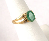 Emerald Genuine Oval 1.25 Carat Emerald 10k Gold 1970s Estate May Birthstone