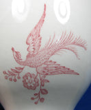 Pink Transferware Cup, Saucer And Plate Asiatic Pheasants Ironstone Burleigh