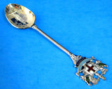Souvenir Spoon London Enamel Crest Finial Engraved Bowl 1970s