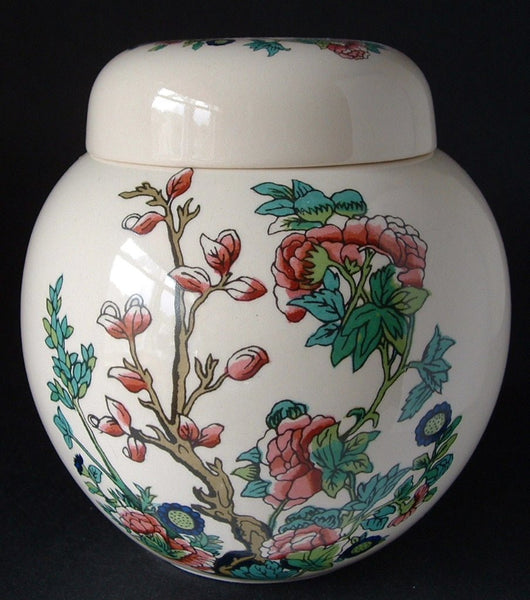 Tea Caddy Masons England Indian Peony Ironstone 1970s Ginger Jar