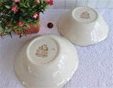 Pair Brown Transferware Cereal Bowls Olde English Countryside Johnson Brothers 1970s