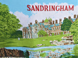 Royal Sandringham Tea Towel 1970s Queen Elizabeth Ulster Irish Linen
