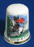 English Thimble Saint George And The Dragon Bone China Mint In Box 1970s