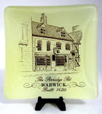 Glass Dish The Porridge Pot Warwick England Midieval Inn Souvenir Trinket 1970s