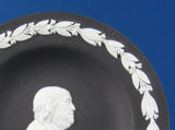 Wedgwood Black Jasperware Benjamin Franklin Profile Dish 1970s