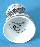 Thimble English Anne Hathaway's Cottage Bone China Thatched Cottage Sewing Thimble 1970s