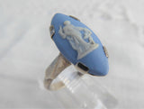 Ring Wedgwood Blue Jasper Ceres Cupid Sterling Silver JW London 1973 In Box