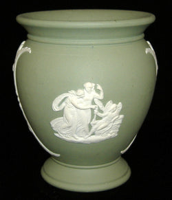 Wedgwood Green Jasper Vase Cupid Asleep Aurora Chariot Of Dawn 1974