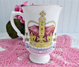Queen Elizabeth II Silver Jubilee 1977 Tall Mug Bone China Crown Symbols