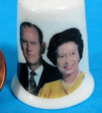 Queen Elizabeth And Philip Silver Jubilee Thimble 1977 Bone China Photo