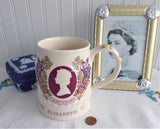 Queen Elizabeth II Tankard Silver Jubilee 1977 Masons Mug Large Transferware