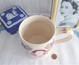 Queen Elizabeth II Tankard Silver Jubilee 1977 Masons Mug Large Transferware