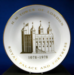 Tower Of London Boxed Dish 900th Anniversary 1978 England Royal Worcester Bone China