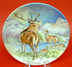 Christmas Plate 1979 Monarch Of The Glen Deer Crown Staffordshire Signed