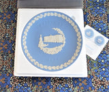 Wedgwood Christmas Plate 1979 Buckingham Palace London Blue White Jasper Boxed
