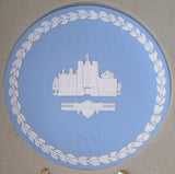 Wedgwood Jasper Christmas Plate 1980 St James In Box Jasperware Blue And White