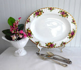 Oval Royal Albert Old Country Roses Serving Platter 13.5 Inch 1980s Brush Gold