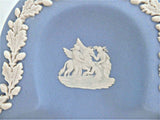 Blue Wedgwood England Dish Club Clover Shape Jasperware 1980s Small Plate