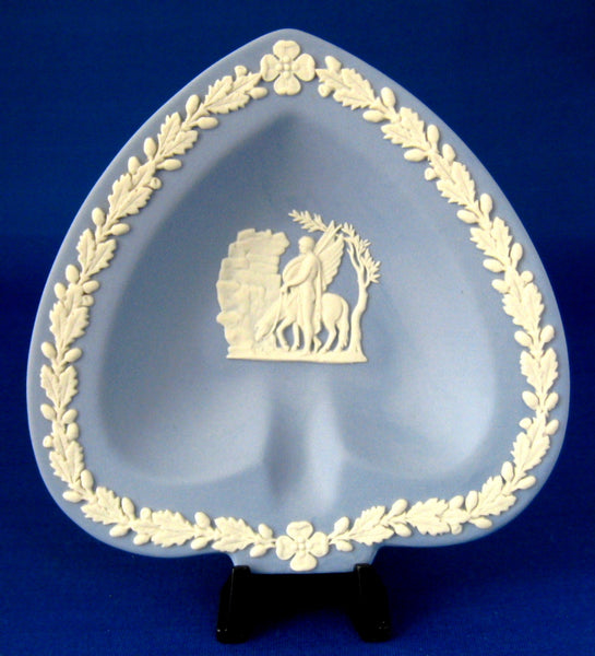 Wedgwood Pegasus Compotier Blue Jasperware Dish Bellerophon Spade Shape Dish 1980s