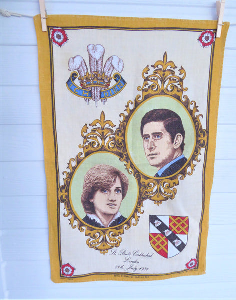 Prince Charles And Princess Diana Royal Wedding Tea Towel Blue 1981