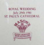 Charles And Diana Royal Wedding Transferware Plate Large Masons In Box 1981