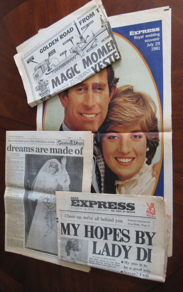Charles And Diana Royal Wedding 1981 Newspaper Lot Star Express