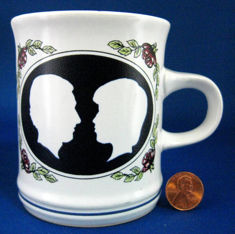 Charles And Diana Royal Wedding Mug 1981 Black Denby Silhouettes